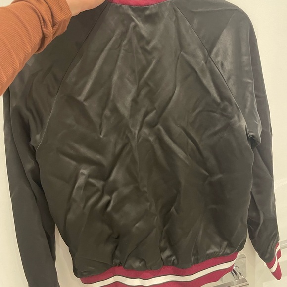 Babaton Chelsey Satin Black Bomber Jacket - Picture 4 of 6